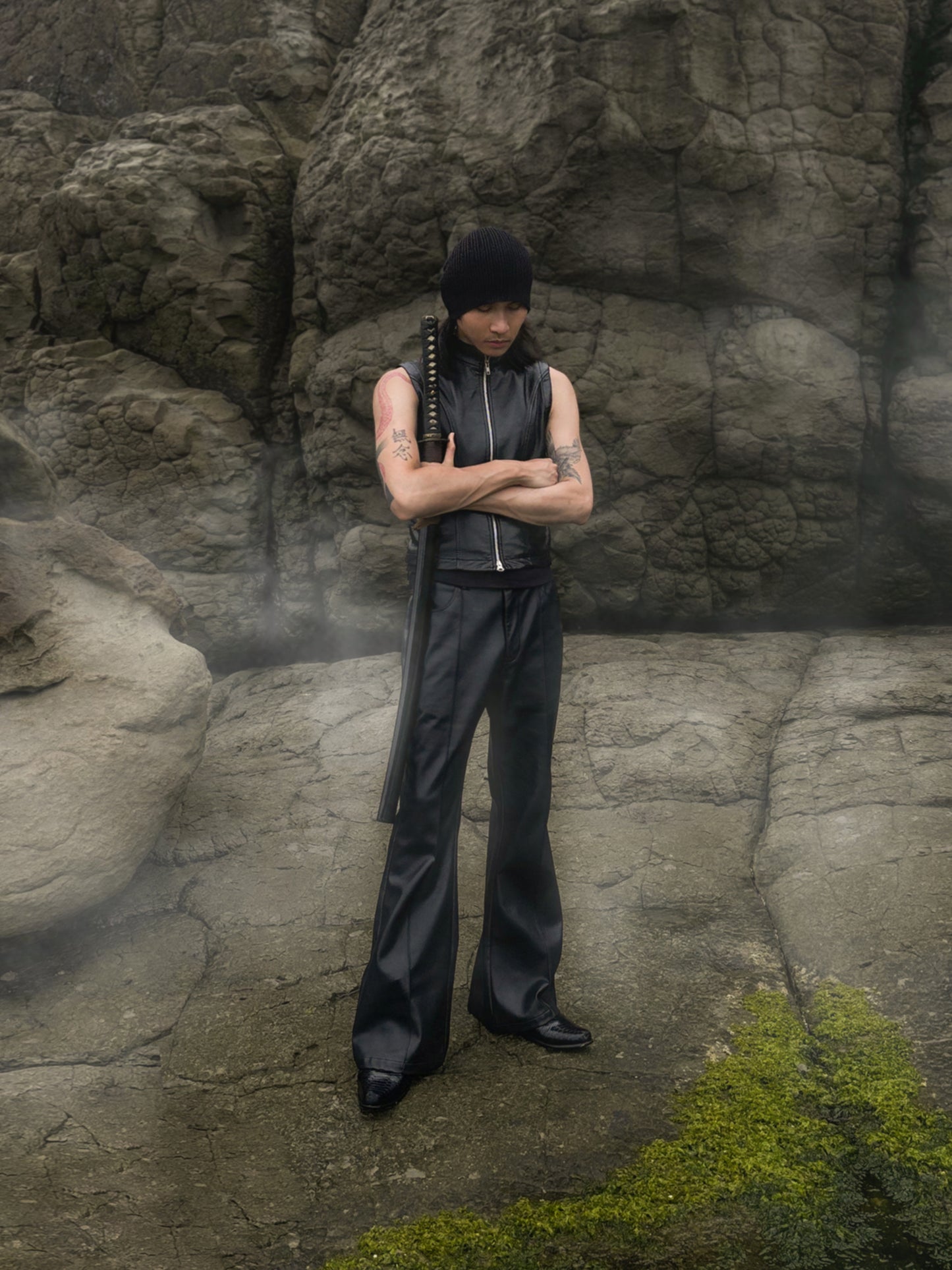 Mind Leather Vest Jacket / USD.400