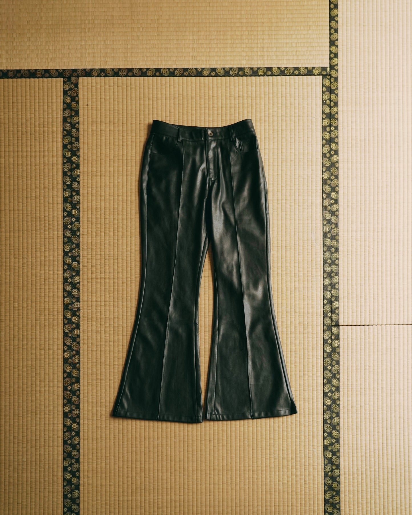 Leather Flared Trousers / USD.155