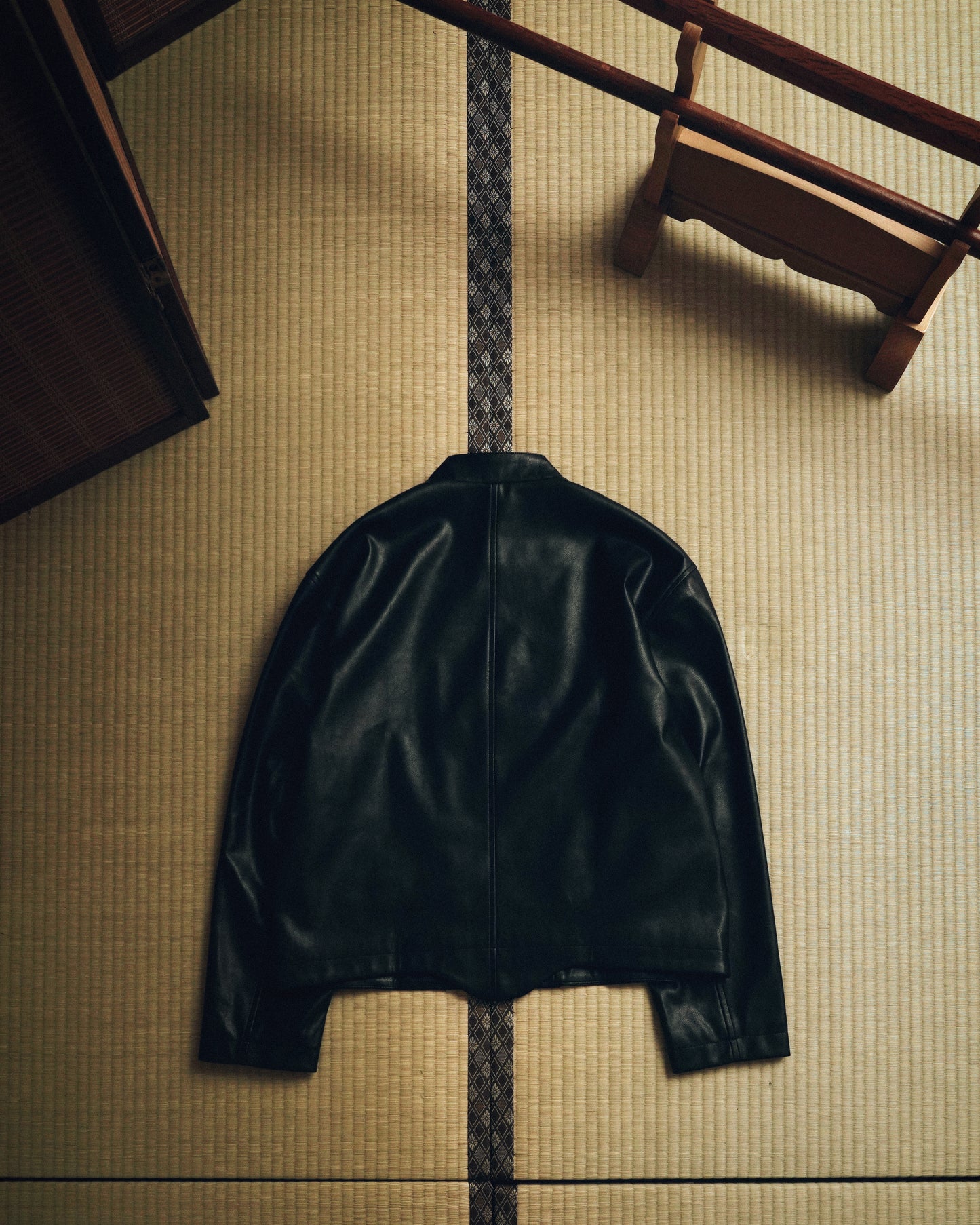 Leather Double Breasted Rider Jacket / USD.190