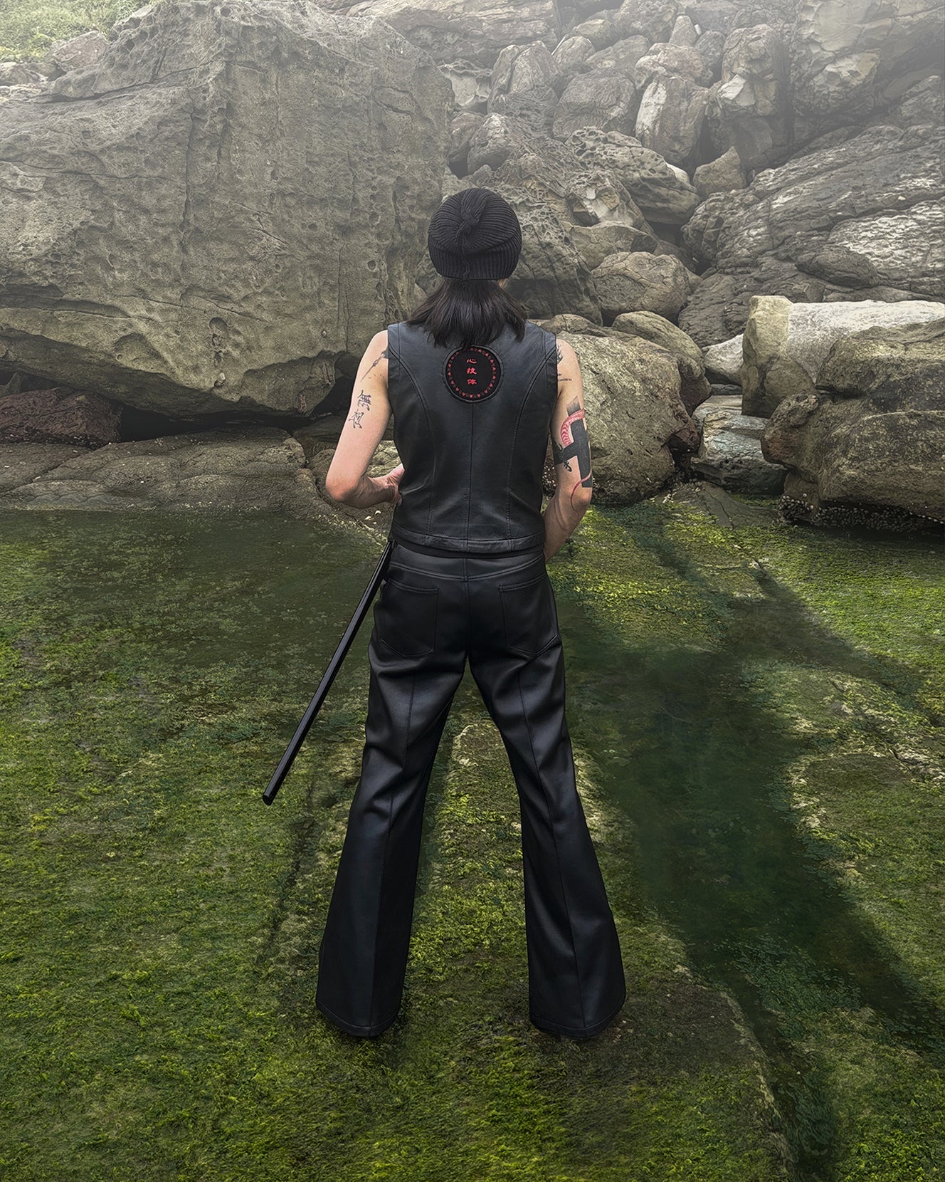 Leather Flared Trousers / USD.155