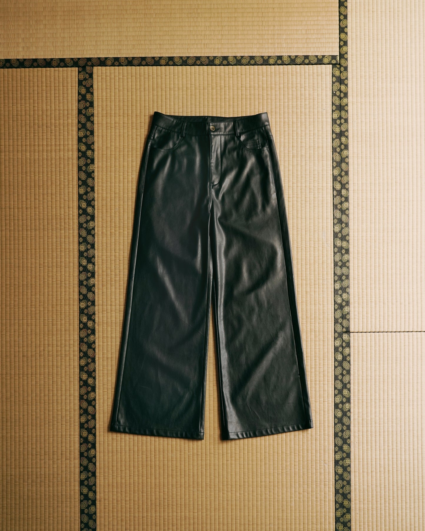 Leather A Line Trousers