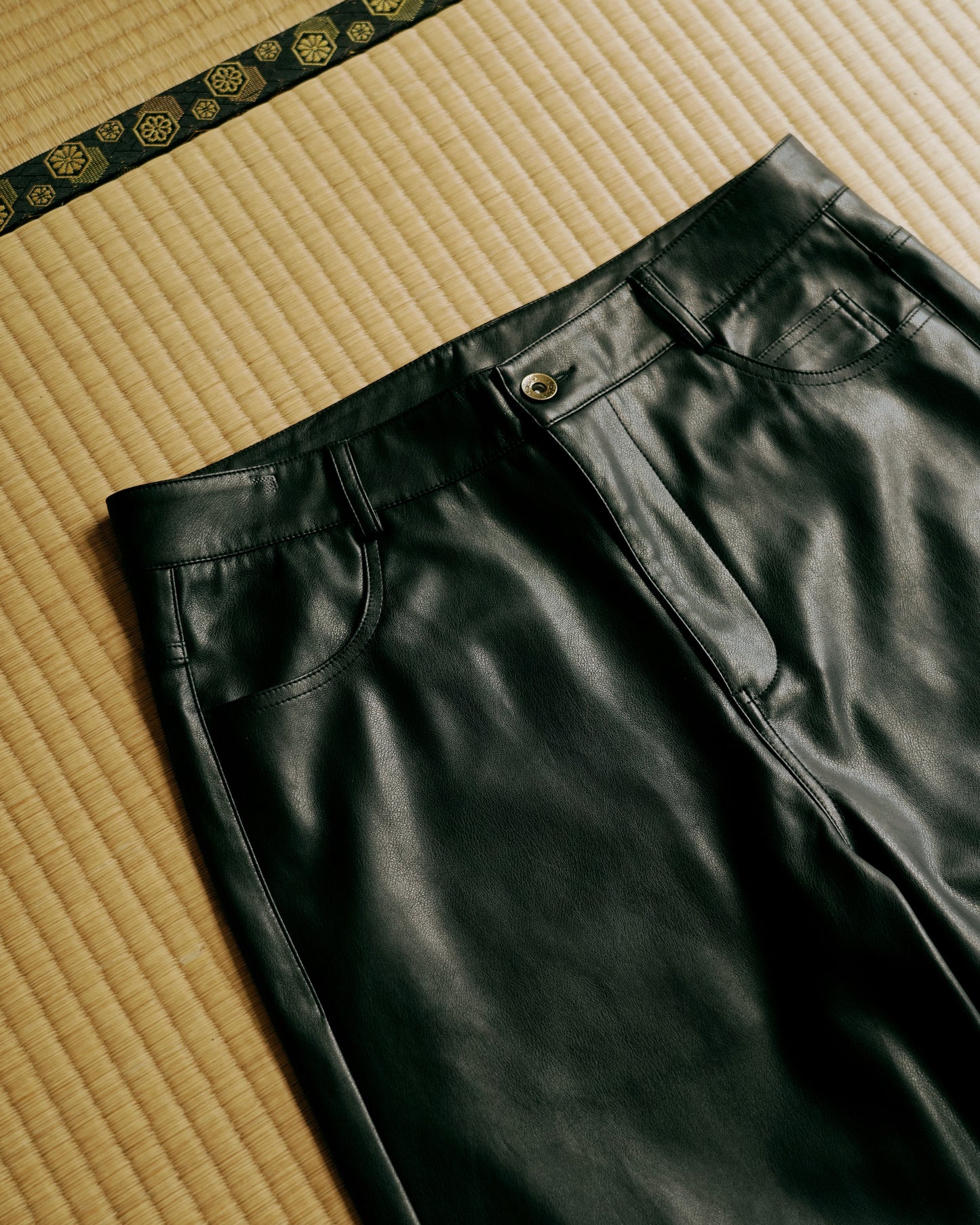 Leather A Line Trousers