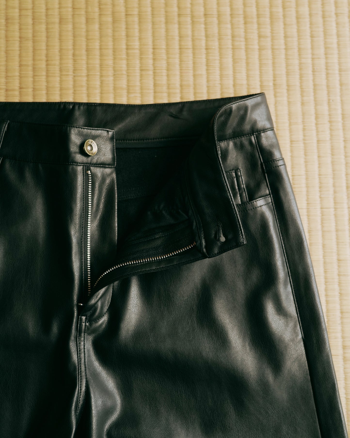 Leather A Line Trousers