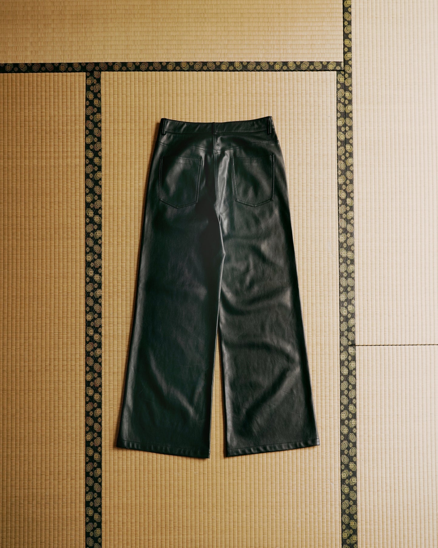 Leather A Line Trousers